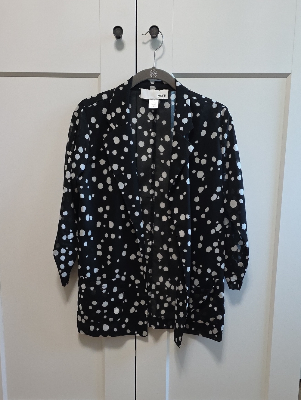 Bar III Polka Dot Open Blazer